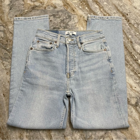 RE/DONE 70S STOVE PIPE Jeans in RIVER FADE size 25 - Picture 6 of 16